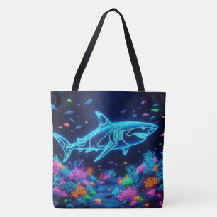 Tote Bag Requin néon coloré