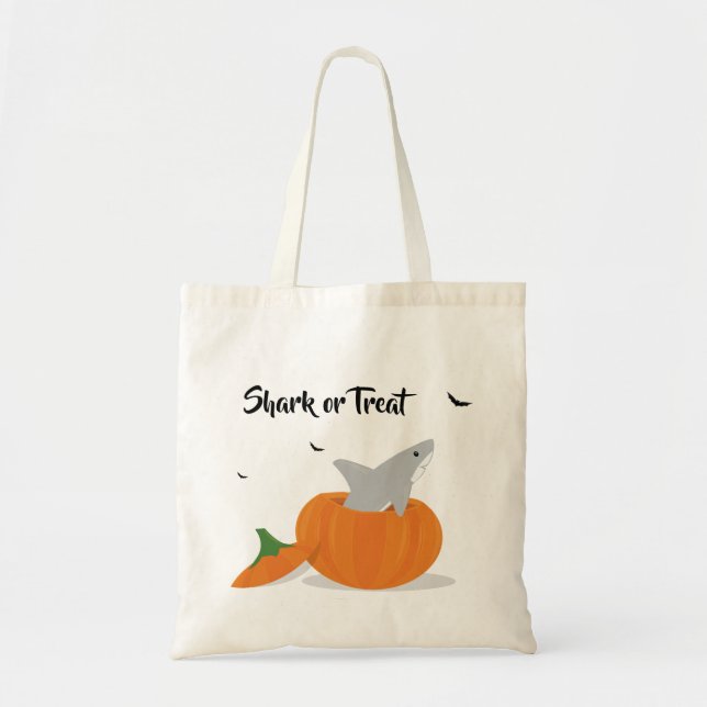Tote Bag Requin ou traiter un joli dessin animé Chauve-sour (Devant)