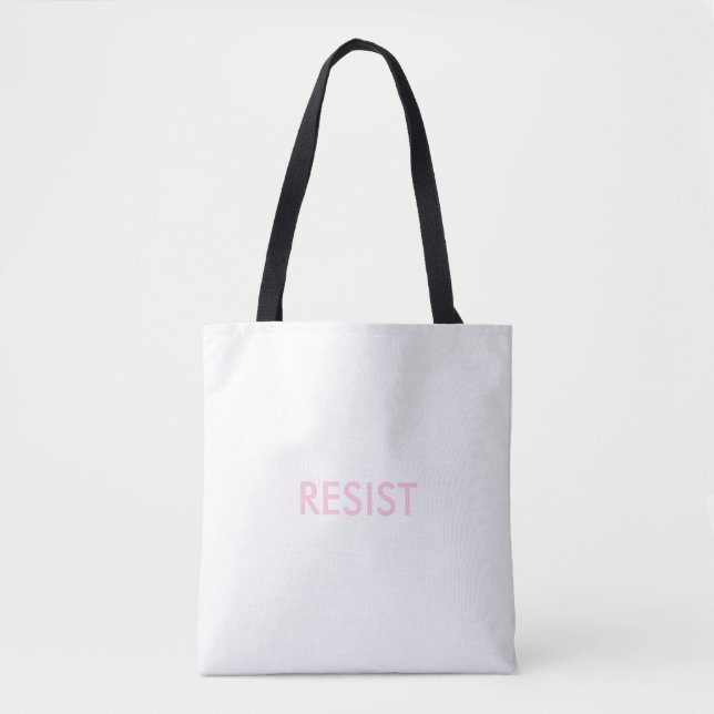 Tote Bag Resist Persist pink two sided minimalist custom (Devant)
