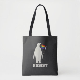 Tote Bag Résistez au pingouin contre les tarifs douaniers L