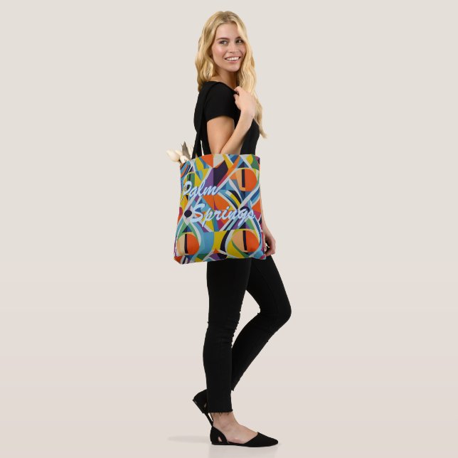 Tote Bag Ressorts Palm géométriques rétro (Sur le modèle)