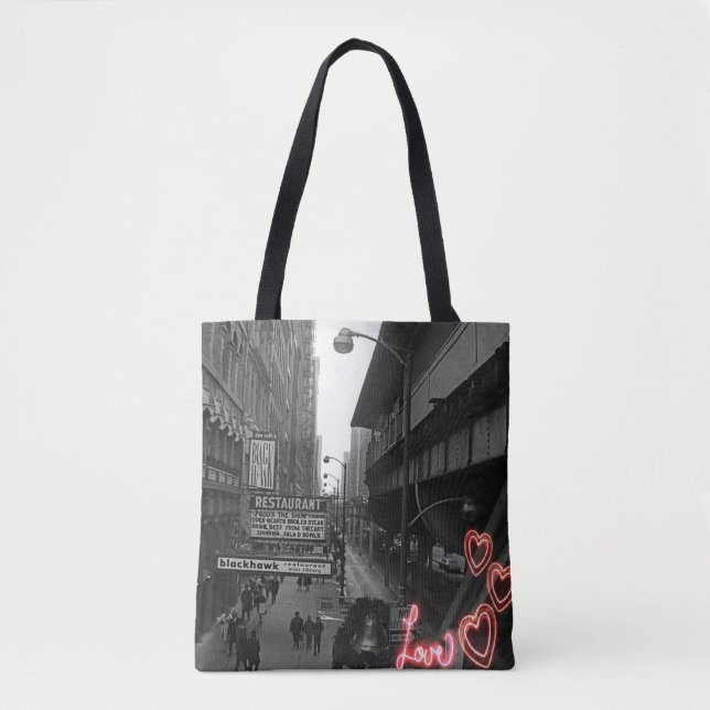 Tote Bag Restaurant Blackhawk de Chicago 1960's Photo Origi (Devant)
