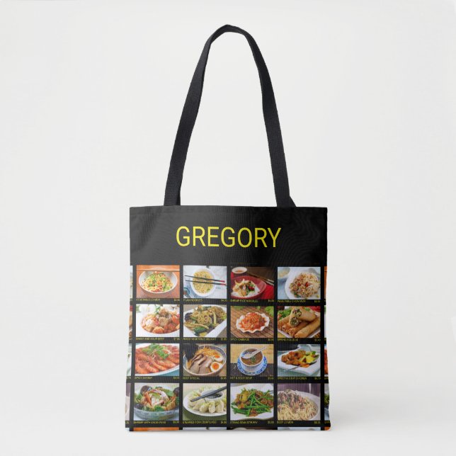 Tote Bag Restaurant chinois Takeout Menu Carte photo Fourre (Devant)