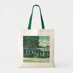Tote Bag Restaurant Vintage, Rétro Diner sur le bord de la 