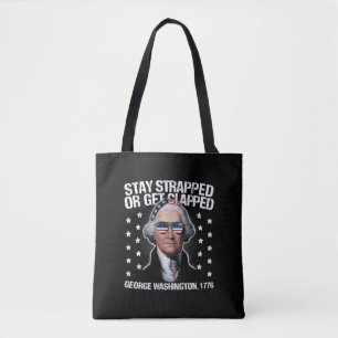Tote Bag Restez Armés Ou Prends Une Raclée George Washingto