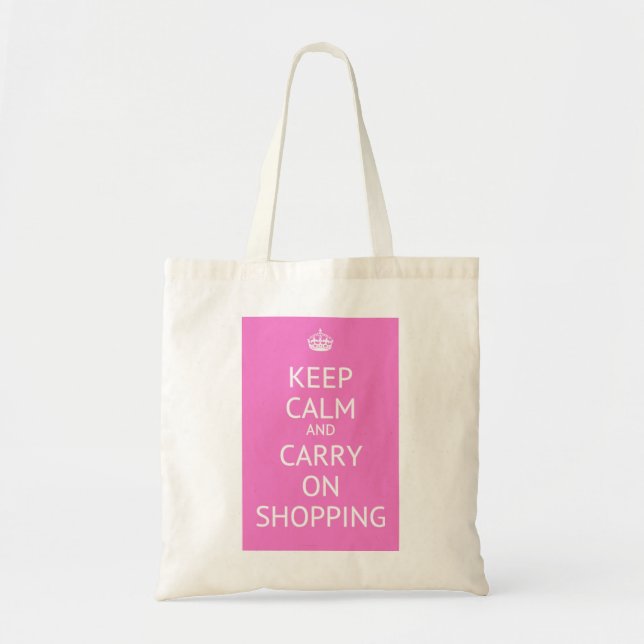 Tote Bag Restez calme et continuez à faire du shopping (Devant)