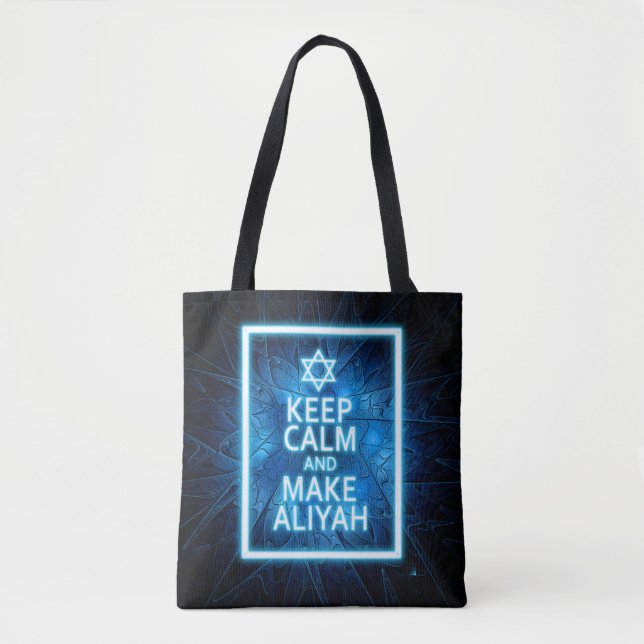 Tote Bag Restez Calme Et Faites De L'Aliyah (Devant)