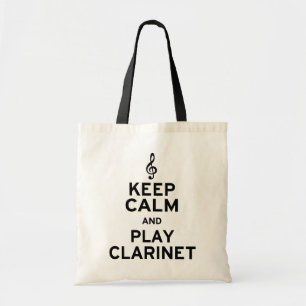 Tote Bag Restez calme et jouez à Clarinet