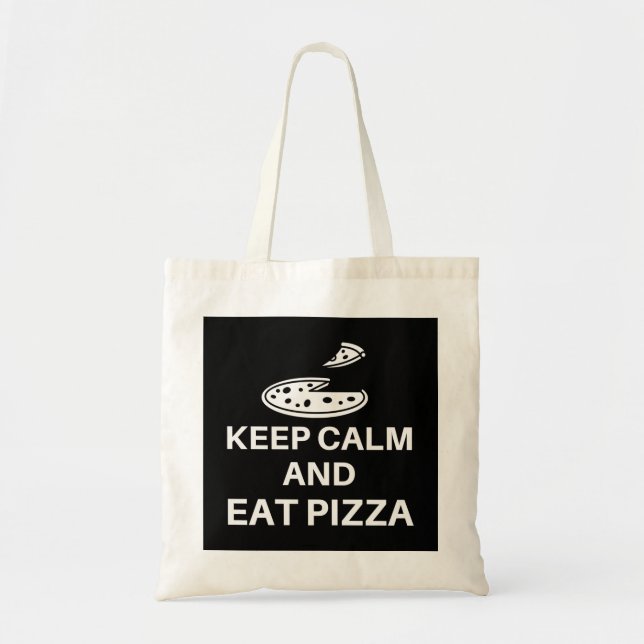 Tote Bag Restez Calme Et Mangez De La Pizza (Devant)