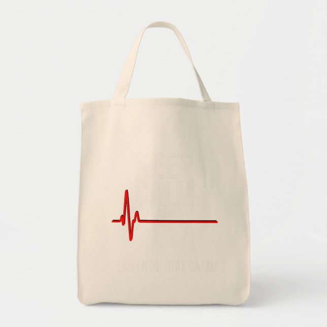 Tote Bag Restez Calme Et Ok Pas Si Calme Drôle Médicale Ecg (Devant)