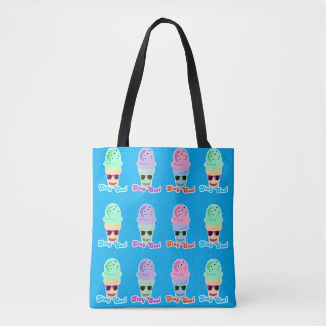 Tote Bag Restez Cool Rainbow Cone (Devant)