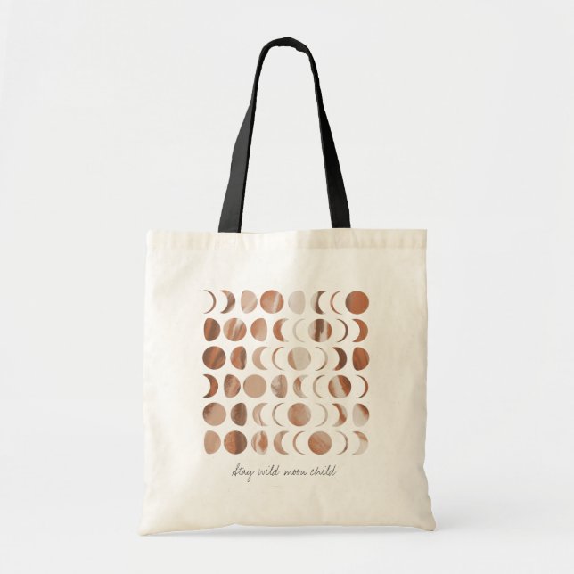 Tote Bag Restez sauvage Lune Enfant Phases célestes de la L (Devant)