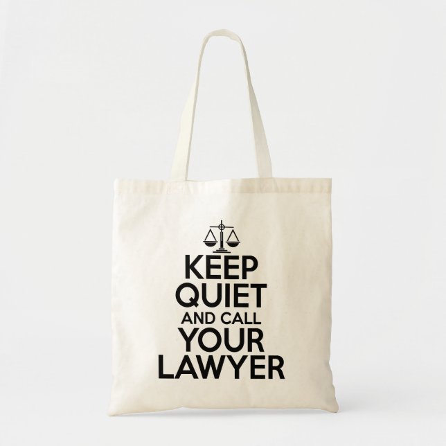 Tote Bag Restez tranquille et appelez votre avocat (Devant)