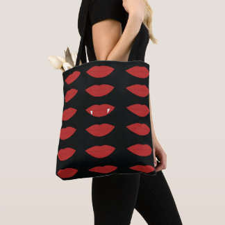 Tote Bag Restez Vampire noir et rouge