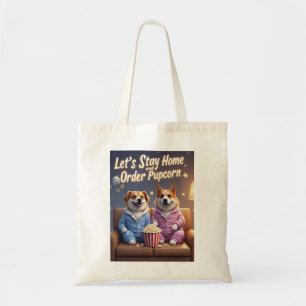 Tote Bag Restons à la maison et commandez des chiens de car