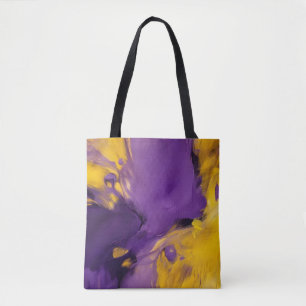 Tote Bag Résumé abstrait violet et or