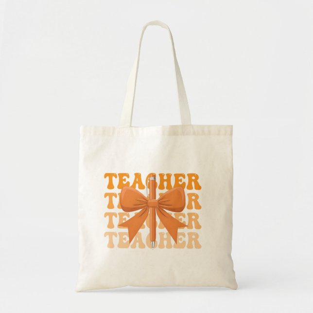 Tote Bag Retour à l'école Appréciation de l'enseignant Bow  (Devant)