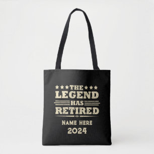 Tote Bag Retraite personnalisée La légende a pris sa retrai