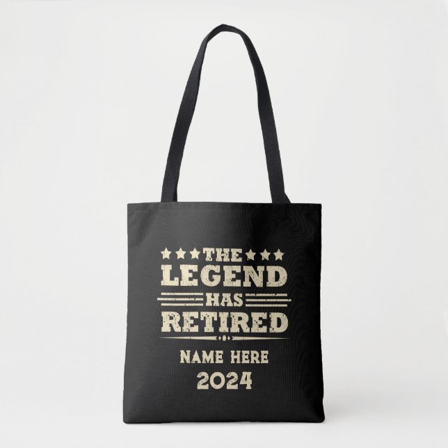Tote Bag Retraite personnalisée La légende a pris sa retrai (Devant)