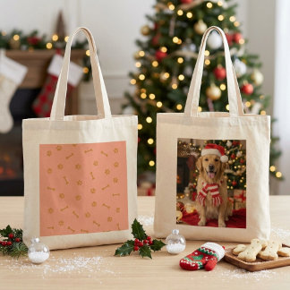 Tote Bag Retriever doré festif chapeau de Père Noël vacance