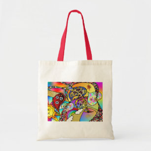 Tote Bag Retro 60s Coeurs psychédéliques Paisley Cadeaux Vê