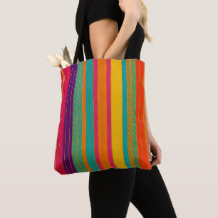 Tote Bag Retro 60s MOD Bright Stripes