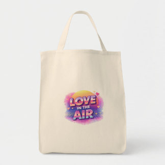 Tote Bag  Retro 80's Love In The Air Valentine Lover Candle