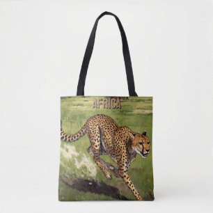 Tote Bag Rétro Afrique Guépard Scénique