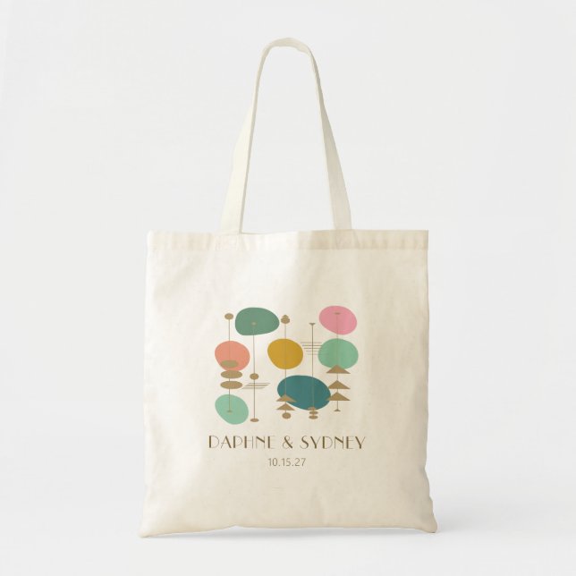 Tote Bag Retro Age atomique milieu du siècle moderne mariag (Devant)