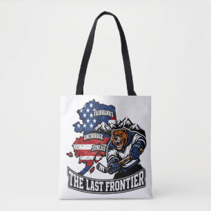 Tote Bag Retro Alaska The Last Frontier Carte de hockey sur