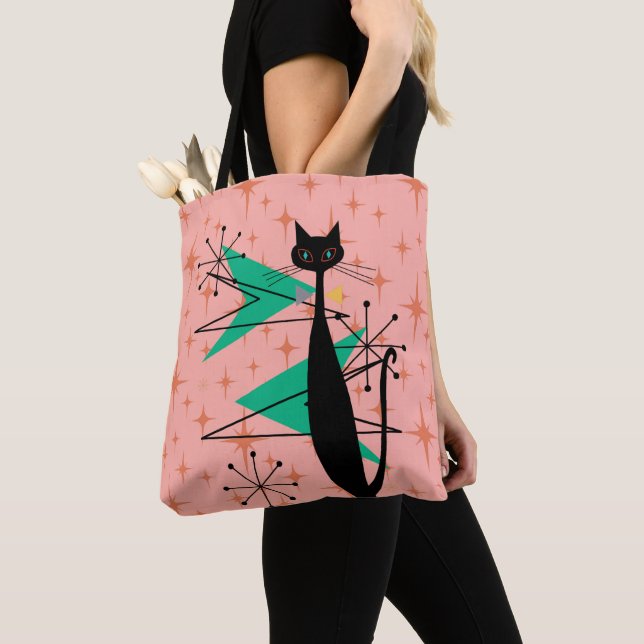 Tote Bag Retro Atomique Moyen Siècle Moderne MCM Cool Chat  (De près)