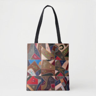 Tote Bag Retro Boho Vintage Patchwork Crazy Quilt Coloré