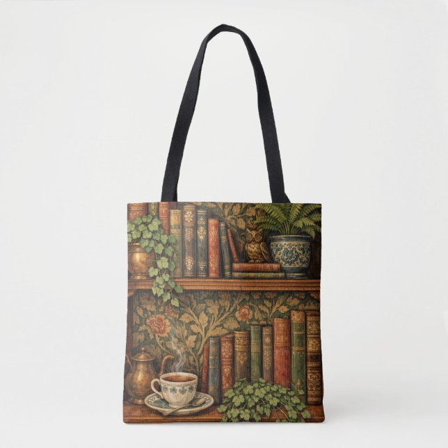 Tote Bag Retro book lover art (Devant)