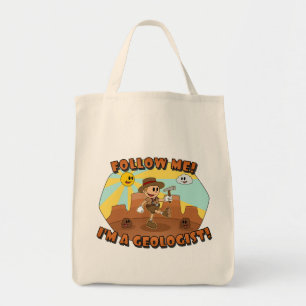Tote Bag Retro Cartoon - Suivez-Moi ! Je suis géologue !