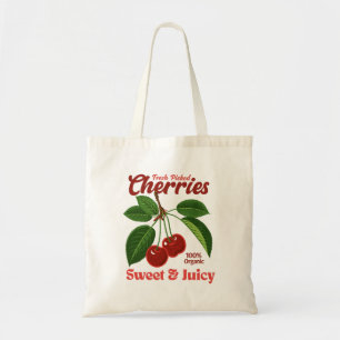Tote Bag Retro Cerises Fruit Commercial Graphisme Art Style