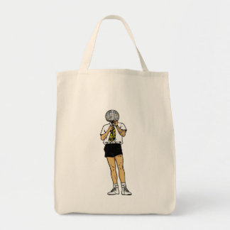 Tote Bag Retro Comic Singer Faceted Disco Ball Head