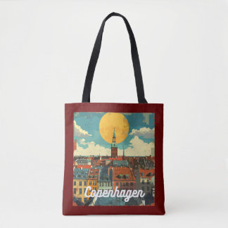 Tote Bag Retro Copenhagen Skyline