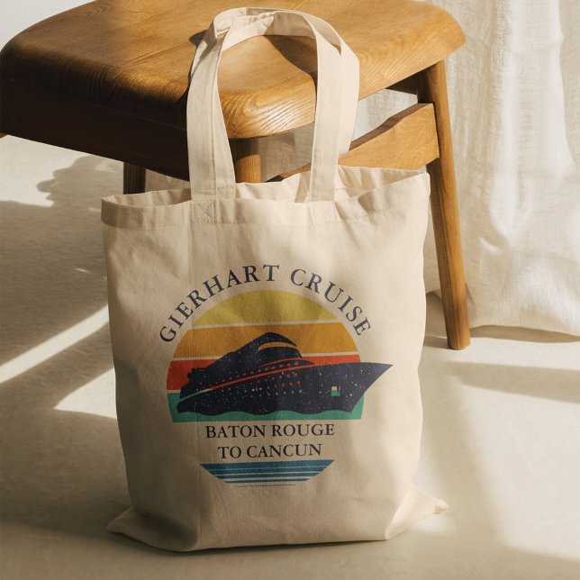 Tote Bag Retro Famille Voyage de croisière sur mesure (Family Cruise Matching Summer Vacation Tote Bag)