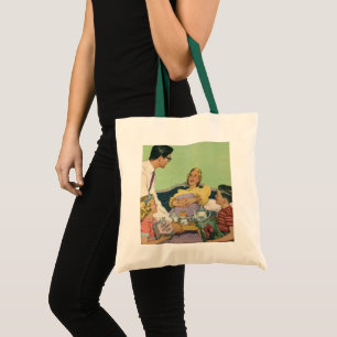 Tote Bag Retro Family Sert Maman Petit déjeuner en Bed