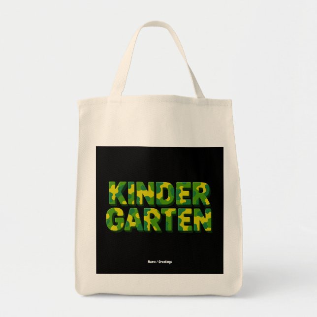Tote Bag Retro Gardergarten Boys Enseignant Camouflage Amus (Devant)