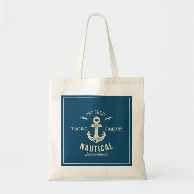 Tote Bag Rétro logo nautique (Devant)