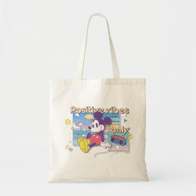 Tote Bag Retro Mickey Positive Vibes Only (Devant)