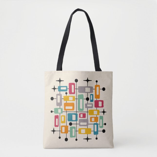 Tote Bag Retro Mid-Century Moderne Abstrait (Devant)