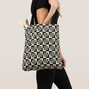 Tote Bag Rétro motif noir et bronzage