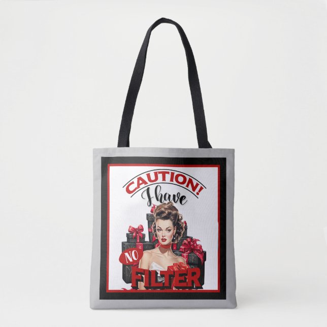 Tote Bag Retro Noël Sans Filtre Pin-Up (Devant)