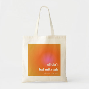 Tote Bag Retro Orange Gradient Bat mitzvah unique personnal