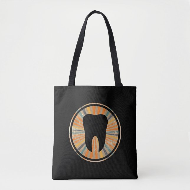 Tote Bag Retro Orthodontic Dentistry - Graphisme des dents  (Devant)