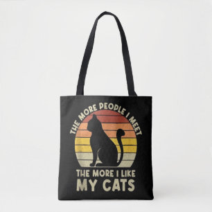 Tote Bag Rétro Plus Je Rencontre De Personnes Plus J'Aime M