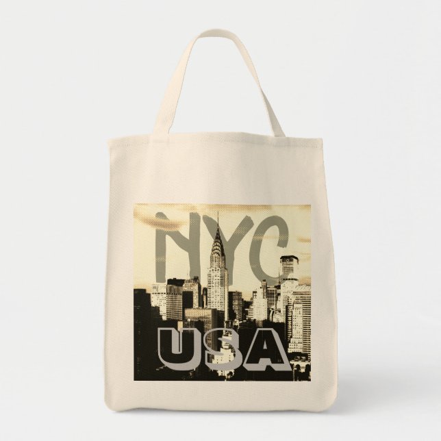 Tote Bag Retro Pop Art Comic New York City NYC USA (Devant)