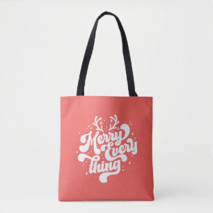 Tote Bag Retro Red White Merry tout Joyeux Noël